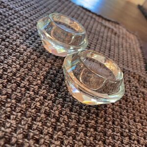 Set of 2 OLEG CASSINI CRYSTAL VOTIVE HOLDERS